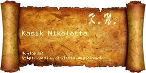 Kasik Nikoletta névjegykártya
